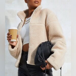 PLT Cream Borg Jacket